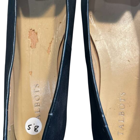TALBOTS Suede Shoes – Black Flats, Preppy Office Style, Sz 8.5 - Picture 5 of 6